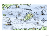 Map of Champlain's Settlement on the Isle de Sainte Croix  Canada  c1613