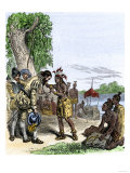 De Soto Greeted by Native Cofitachequi Queen in Carolina  c1540