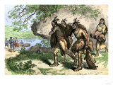 Native Americans Bringing Beaver Pelts to White Traders