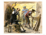 Gunsmiths Forging Muskets for the Minutemen Before the American Revolution  c1770