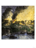 Destruction of the Pequot Village by New England Colonists  c1637
