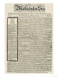 The Massachusetts Spy Newspaper  on the First Anniversary of the Boston Massacre  c1771