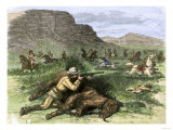 General Custer's Scout Surrounded by Hostile Arapahoes in the Black Hills  Dakota Territory  c1874