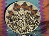 Posole - Pueblo Indian Dried Corn - in a Native American Basket