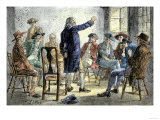 Meeting of Colonists Protesting British Treatment Before the American Revolution