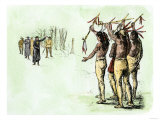 Marquette and Joliet Meeting Native Americans in Illinois  c1670