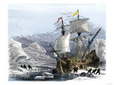 Willem Barents Expedition in Arctic Ice at Nova Zembla Searching for a Northeast Passage  c1500