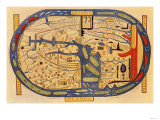World Map of the Flat Earth Printed by Beatus Rhenanus Bildaus Rheinau  16th Century