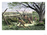 Native Americans Preparing to Attack a White Settler's Home