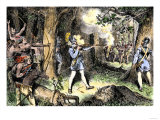 Samuel de Champlain and His Huron Indian Allies Fighting the Iroquois Near Lake Champlain  c1609