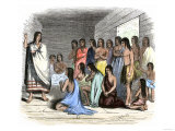 Native Americans under Instruction in a Spanish Mission