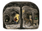 Tunnel in a California Mine  c1850