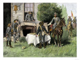 Foraging Confederate Soldiers Taking Homemade Pies from a Farmhouse during Morgan's Raid  c1863