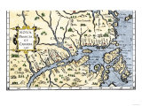 Map of New France and Canada  c1597