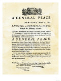 Announcement of Peace Treaty Ending the Revolutionary War  Printed in New York City  March 25  1783
