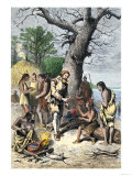John Smith a Captive Among Native Americans of Virginia Colony  c1600