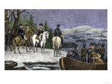 George Washington and His Continental Army Ferried across the Delaware River  c1776