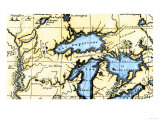 French Map of the Great Lakes and Upper Mississippi River Region  c1700