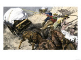 Prospectors Traveling a Rough Road to the Gold Regions of California
