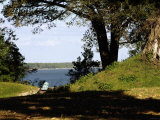 Revolutionary War Mortar Overlooking the York River at Yorktown Battlefield  Virginia