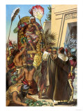 Missionary Father Valverde Addresses the Inca King Atahualpa during the Conquest of Peru  c1532