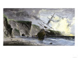 Henry Grinnell's Ship aground during the Search for the Lost Sir John Franklin Expedition  c1853