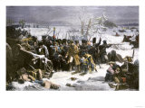 Marshal Ney Bringing the French Rear-Guard Out of Russia with Heavy Losses  c1812