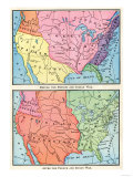 Maps of North American Colonies Before and after the French and Indian War  c1700