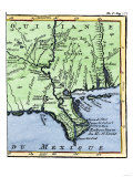 Map of Louisiana  1744  Showing the Mouths of the Mississippi River While Part of New France