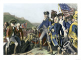 Surrender of British Army to Washington and Rochambeau at Yorktown  c1781