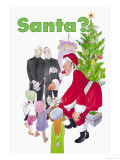 Santa Gives Toys to Children