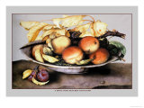 Bowl with Peaches and Plums