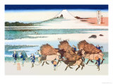 Merchants Travel to Market in View of Mount Fuji