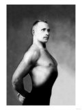 Right Profile of Bodybuilder from the Waist Up