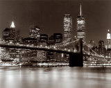 Over the Brooklyn Bridge at Night