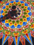 Traditionally Painted Oxcart Wheel  Costa Rica