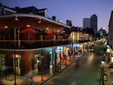 City Skyline and Bourbon Street  New Orleans  Louisiana  United States of America  North America