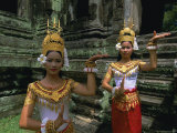 Traditional Cambodian Dancers  Angkor Wat  Siem Reap  Cambodia  Indochina  Asia