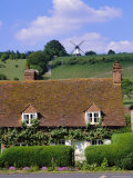 Windmill Overlooking the Village of Turville in the Chilterns  Buckinghamshire  England  UK  Europe