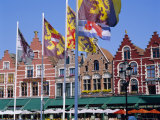 Cafes in the Main Town Square  Bruges  Belgium