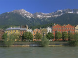 Buildings Along the Inn River  Innsbruck  Tirol (Tyrol)  Austria  Europe