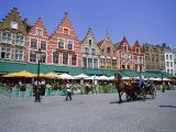 Cafes in the Main Town Square  Bruges  Belgium