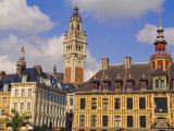 Flemish Houses  Belfry of the Nouvelle Bourse and Vielle Bourse  Grand Place  Lille  Nord  France