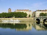 Quai Victor Augagneur on River Rhone  Lyon  Rhone Valley  France  Europe
