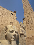 Ramses II and the Obelisk at Luxor Temple  Luxor  Thebes  Egypt  Africa