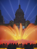Grand Fountain and National Museum  Barcelona  Spain