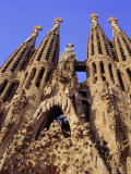 Sagrada Familia Cathedral by Gaudi  East Face Detail  Barcelona  Catalonia  Spain