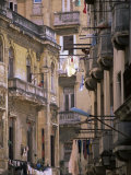 Apartment Buildings with Laundry Hanging from Balconies  Havana  Cuba  West Indies  Central America