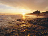 Bamburgh Castle at Sunrise  Northumberland  England