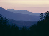 View of Afterglow from Foothills Park  West of Appalachian Mountains  Tennessee  USA